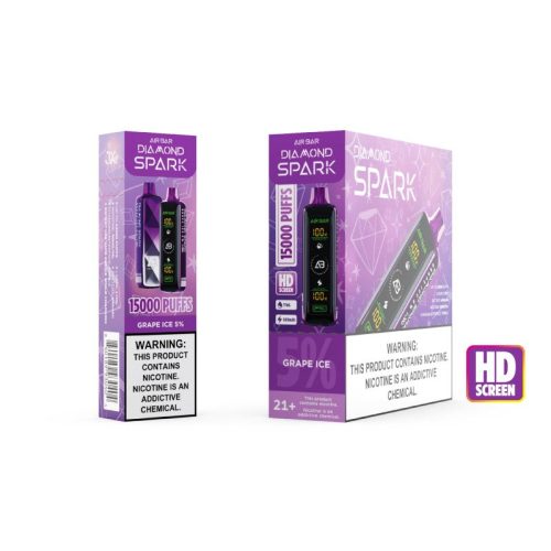 Air Bar Diamond Spark 15000 Puffs Disposable Vape Device Grape Ice