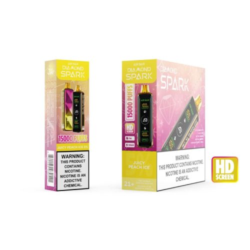 Air Bar Diamond Spark 15000 Puffs Disposable Vape Device Juicy Peach Ice